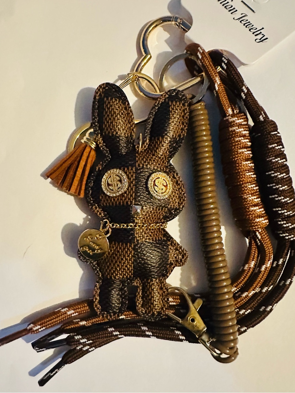 Brown Bunny BagCharm/Keychain with Tassel